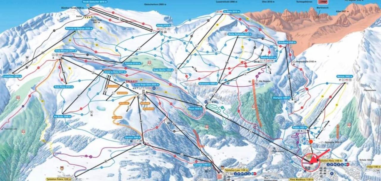 Ferienwohnung 3,5 Zimmer Direkt An Ski- Und Bikepiste Flims Exterior photo
